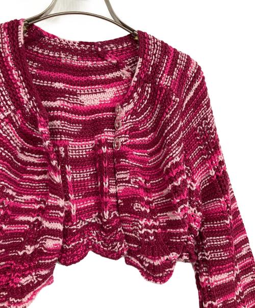 BEAMS BOY（ビームスボーイ）BEAMS BOY (ビームスボーイ) カスリニットカーディガン パープル サイズ:表記無しの古着・服飾アイテム