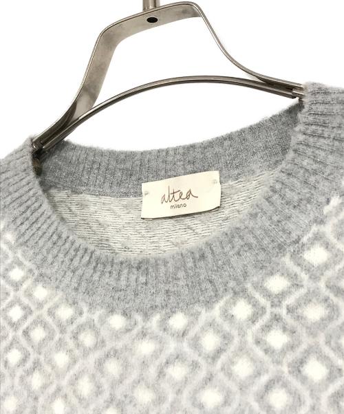 Altea（アルテア）Altea (アルテア) 柄ニット グレー サイズ:SIZE Mの古着・服飾アイテム