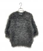 BEAUTY&YOUTHビューティーアンドユース）の古着「フェザーヤーン ショートスリーブ ニット プルオーバー」｜グレー