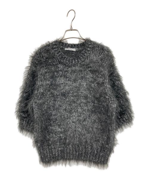 BEAUTY&YOUTH（ビューティーアンドユース）BEAUTY&YOUTH (ビューティーアンドユース) フェザーヤーン ショートスリーブ ニット プルオーバー グレー サイズ:表記無しの古着・服飾アイテム