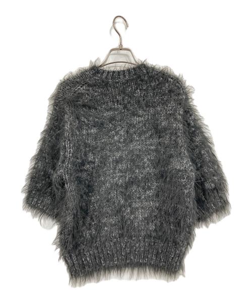 BEAUTY&YOUTH（ビューティーアンドユース）BEAUTY&YOUTH (ビューティーアンドユース) フェザーヤーン ショートスリーブ ニット プルオーバー グレー サイズ:表記無しの古着・服飾アイテム