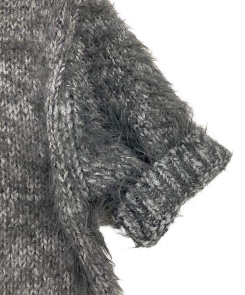 BEAUTY&YOUTH（ビューティーアンドユース）BEAUTY&YOUTH (ビューティーアンドユース) フェザーヤーン ショートスリーブ ニット プルオーバー グレー サイズ:表記無しの古着・服飾アイテム