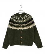 MORRIS&SONSモリスアンドサンズ）の古着「ノルディックウールカーディガン」｜オリーブ