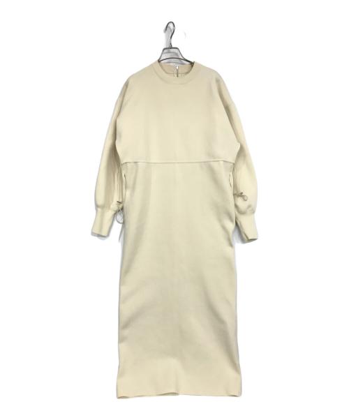 Adam et Rope（アダム エ ロペ）Adam et Rope (アダム エ ロペ) フォルムニットワンピース ベージュ サイズ:Fの古着・服飾アイテム