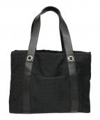 BVLGARIブルガリ）の古着「ロゴマニアキャンバストートバッグ」｜ブラック