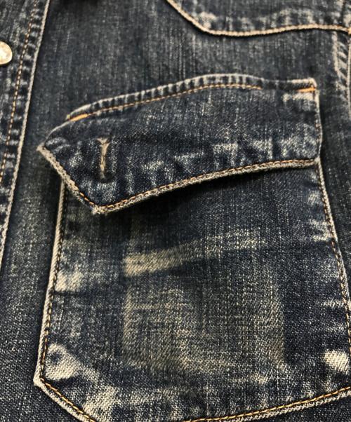 KAPITAL（キャピタル）KAPITAL (キャピタル) ダメージ加工ウエスタンシャツ ブルー サイズ:SZIE Sの古着・服飾アイテム