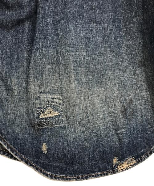 KAPITAL（キャピタル）KAPITAL (キャピタル) ダメージ加工ウエスタンシャツ ブルー サイズ:SZIE Sの古着・服飾アイテム