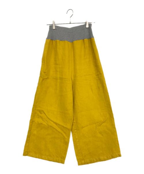 BEARDSLEY（ビアズリー）BEARDSLEY (ビアズリー) ウエストリブリネンパンツ イエロー サイズ:SZIE FREEの古着・服飾アイテム