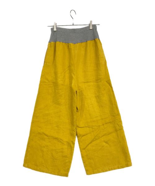 BEARDSLEY（ビアズリー）BEARDSLEY (ビアズリー) ウエストリブリネンパンツ イエロー サイズ:SZIE FREEの古着・服飾アイテム