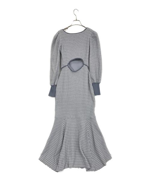 Resexxy（リゼクシー）RESEXXY (リゼクシー) バイカラーツイードマーメイドニットワンピース ブルー サイズ:Fの古着・服飾アイテム