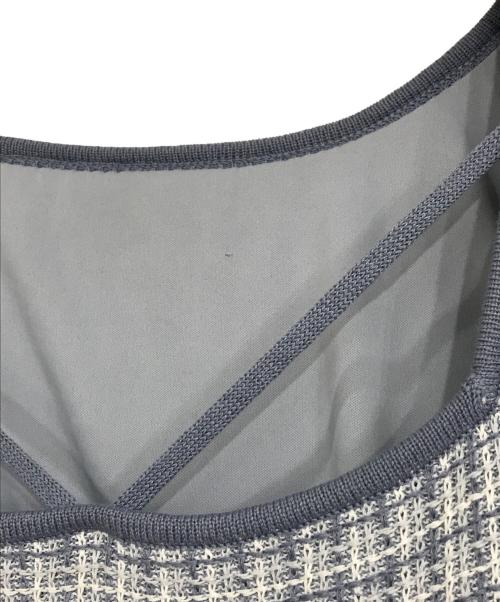 Resexxy（リゼクシー）RESEXXY (リゼクシー) バイカラーツイードマーメイドニットワンピース ブルー サイズ:Fの古着・服飾アイテム