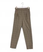 UNTITLEDアンタイトル）の古着「サーモツイル タックテーパードパンツ」｜ブラウン