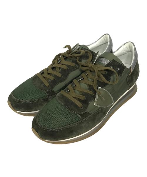 PHILIPPE MODEL（フィリップ モデル）PHILIPPE MODEL (フィリップ モデル) ローカットスニーカー グリーン サイズ:42の古着・服飾アイテム
