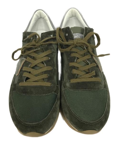 PHILIPPE MODEL（フィリップ モデル）PHILIPPE MODEL (フィリップ モデル) ローカットスニーカー グリーン サイズ:42の古着・服飾アイテム
