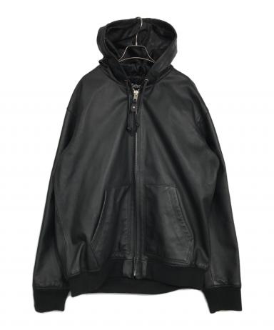 ショット フード レザー パーカー ジャケット ブラック 2XL XXL Schott ショット レザー フード ジャケット ブラック 2XL XXL ショット