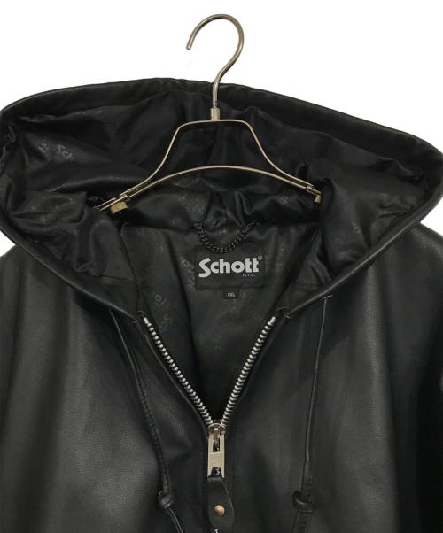 Schott（ショット）Schott (ショット) フルジップレザーパーカーブルゾン ブラック サイズ:2XLの古着・服飾アイテム
