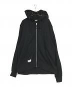 Schottショット）の古着「LEATHER ELBOW PATCH ZIP HOODED SWEAT」｜ブラック