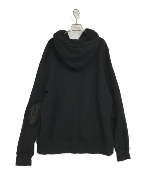 Schott（ショット）Schott (ショット) LEATHER ELBOW PATCH ZIP HOODED SWEAT ブラック サイズ:2XLの古着・服飾アイテム