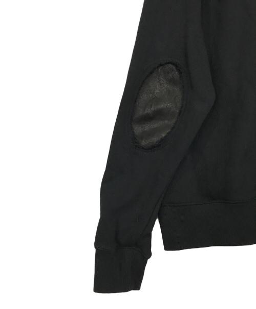 Schott（ショット）Schott (ショット) LEATHER ELBOW PATCH ZIP HOODED SWEAT ブラック サイズ:2XLの古着・服飾アイテム