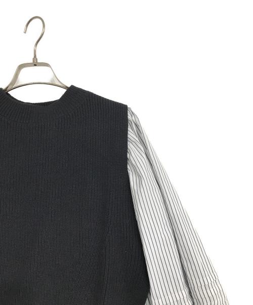 JUSGLITTY（ジャスグリッティー）JUSGLITTY (ジャスグリッティー) シャツワンピ×ベストセット ホワイト×ブラック サイズ:2の古着・服飾アイテム