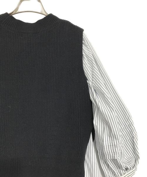 JUSGLITTY（ジャスグリッティー）JUSGLITTY (ジャスグリッティー) シャツワンピ×ベストセット ホワイト×ブラック サイズ:2の古着・服飾アイテム