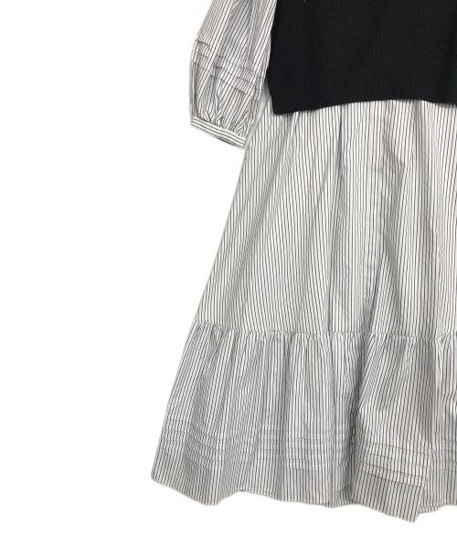 JUSGLITTY（ジャスグリッティー）JUSGLITTY (ジャスグリッティー) シャツワンピ×ベストセット ホワイト×ブラック サイズ:2の古着・服飾アイテム