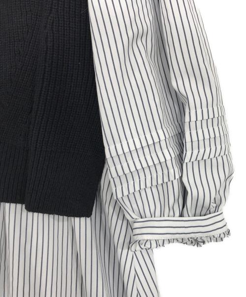 JUSGLITTY（ジャスグリッティー）JUSGLITTY (ジャスグリッティー) シャツワンピ×ベストセット ホワイト×ブラック サイズ:2の古着・服飾アイテム