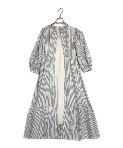 JUSGLITTY（ジャスグリッティー）JUSGLITTY (ジャスグリッティー) シャツワンピ×ベストセット ホワイト×ブラック サイズ:2の古着・服飾アイテム