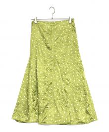 GANNI（ガニー）の古着「ドットスカート」｜黄緑