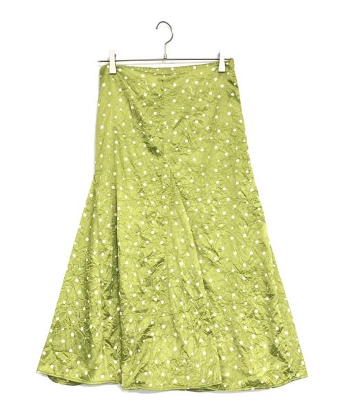 GANNI（ガニー）GANNI (ガニー) ドットスカート 黄緑 サイズ:36の古着・服飾アイテム