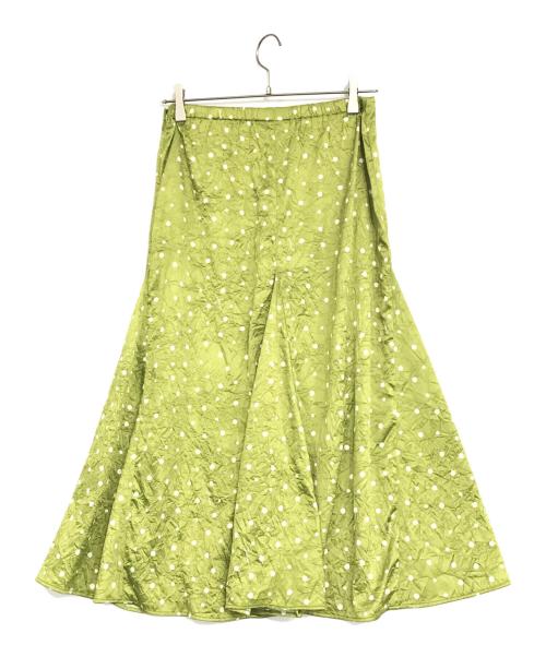 GANNI（ガニー）GANNI (ガニー) ドットスカート 黄緑 サイズ:36の古着・服飾アイテム