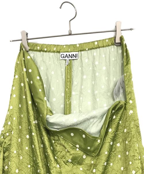 GANNI（ガニー）GANNI (ガニー) ドットスカート 黄緑 サイズ:36の古着・服飾アイテム