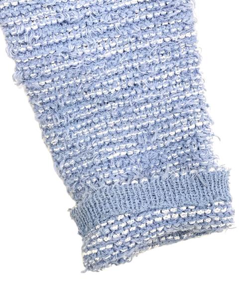 MIESROHE（ミースロエ）MIESROHE (ミースロエ) ショート丈ツィードニットカーディガン ブルー サイズ:ONE SIZEの古着・服飾アイテム