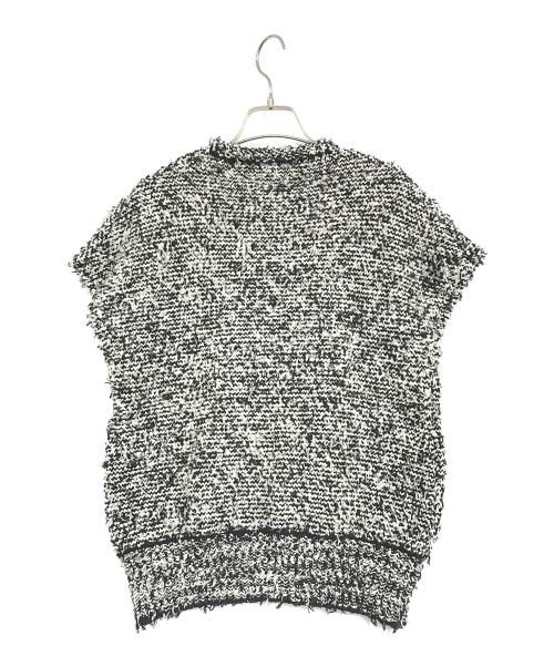 MIESROHE（ミースロエ）MIESROHE (ミースロエ) フラッフィーニットベスト ブラック×ホワイト サイズ:ONE SIZEの古着・服飾アイテム