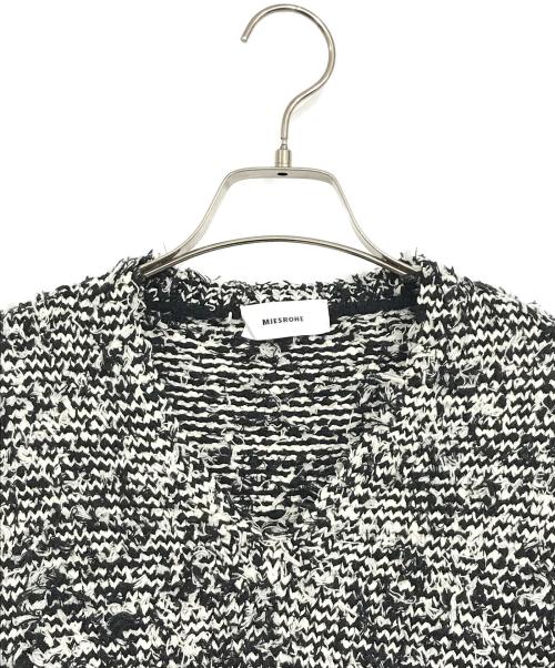MIESROHE（ミースロエ）MIESROHE (ミースロエ) フラッフィーニットベスト ブラック×ホワイト サイズ:ONE SIZEの古着・服飾アイテム