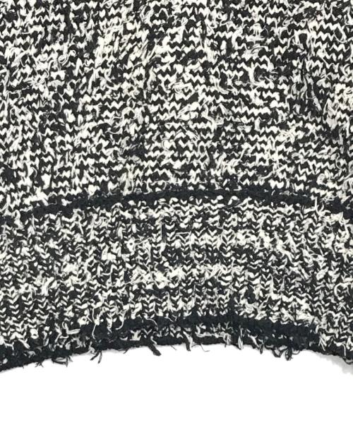 MIESROHE（ミースロエ）MIESROHE (ミースロエ) フラッフィーニットベスト ブラック×ホワイト サイズ:ONE SIZEの古着・服飾アイテム