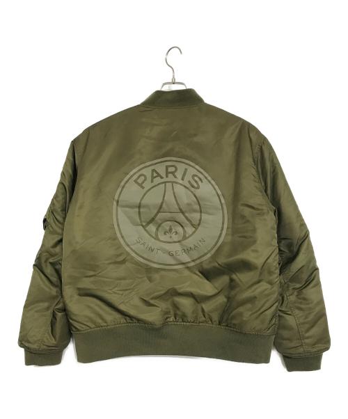 Paris Saint-Germain（パリサンジェルマン）Paris Saint-Germain (パリサンジェルマン) MA-1 ブルゾン カーキ サイズ:Mの古着・服飾アイテム