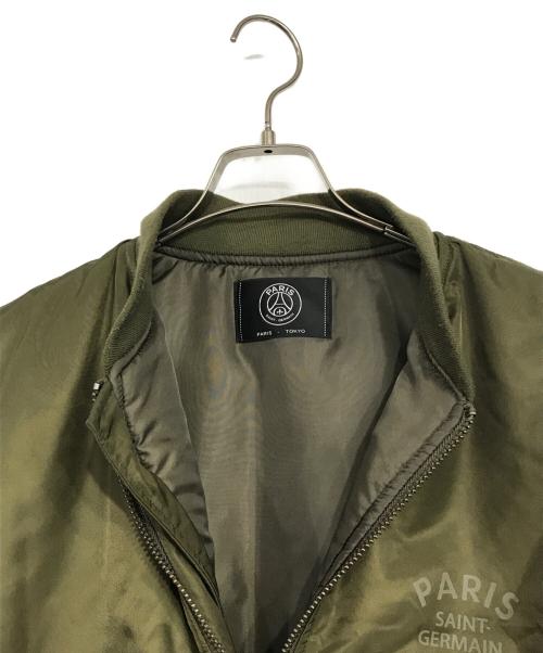 Paris Saint-Germain（パリサンジェルマン）Paris Saint-Germain (パリサンジェルマン) MA-1 ブルゾン カーキ サイズ:Mの古着・服飾アイテム