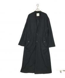 CLANE HOMME（クラネ オム）の古着「ノーカラーコート」｜ブラック