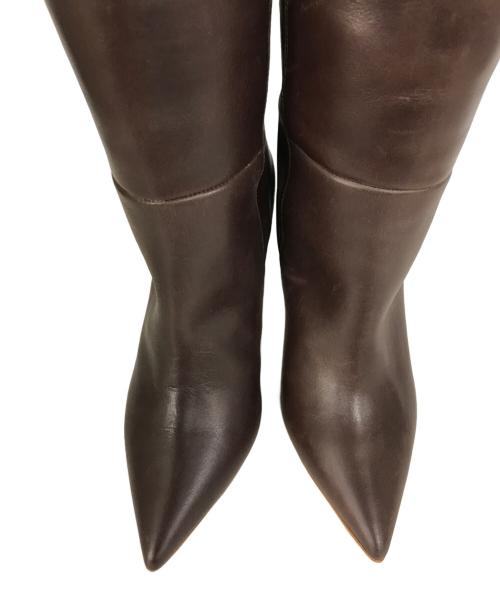 Pippichic（ピッピシック）Pippichic (ピッピシック) チャンキーヒール ポインテッドトゥロングブーツ ブラウン サイズ:36の古着・服飾アイテム