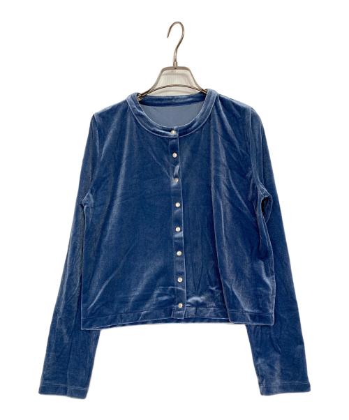 SLOBE IENA（スローブ イエナ）SLOBE IENA (スローブ イエナ) ベロアスナップカーディガン ブルー サイズ:表記無しの古着・服飾アイテム
