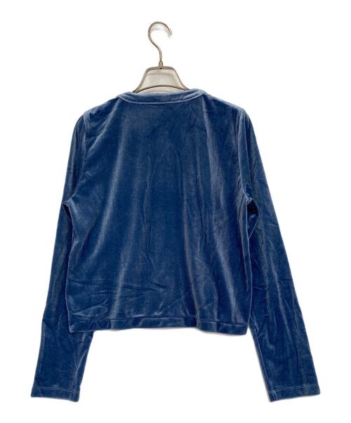 SLOBE IENA（スローブ イエナ）SLOBE IENA (スローブ イエナ) ベロアスナップカーディガン ブルー サイズ:表記無しの古着・服飾アイテム