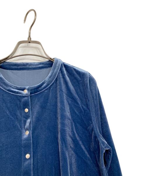 SLOBE IENA（スローブ イエナ）SLOBE IENA (スローブ イエナ) ベロアスナップカーディガン ブルー サイズ:表記無しの古着・服飾アイテム