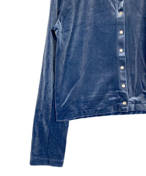 SLOBE IENA（スローブ イエナ）SLOBE IENA (スローブ イエナ) ベロアスナップカーディガン ブルー サイズ:表記無しの古着・服飾アイテム