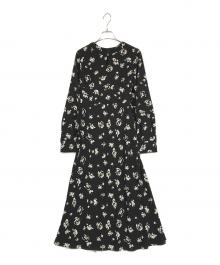 Noble（ノーブル）の古着「バイカラーフワラーワンピース」｜ブラック