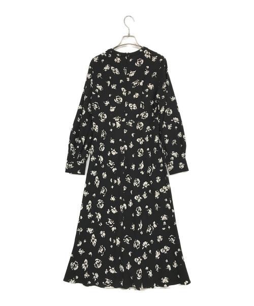 Noble（ノーブル）Noble (ノーブル) バイカラーフワラーワンピース ブラック サイズ:38の古着・服飾アイテム