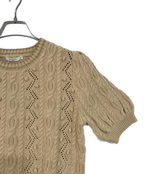 MACPHEE（マカフィー）MACPHEE (マカフィー) コットンパフスリーブプルオーバーニット ベージュ サイズ:Sの古着・服飾アイテム