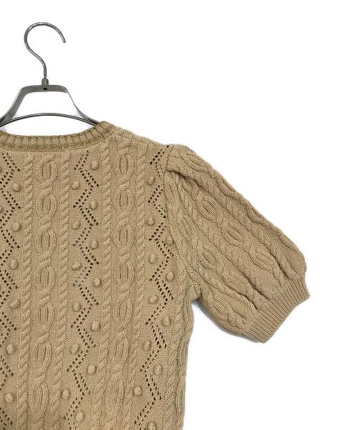 MACPHEE（マカフィー）MACPHEE (マカフィー) コットンパフスリーブプルオーバーニット ベージュ サイズ:Sの古着・服飾アイテム