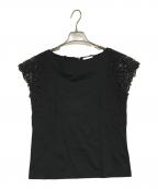 BALLSEYボールジィ）の古着「コットンレースコンビ フレンチスリーブプルオーバー」｜ブラック