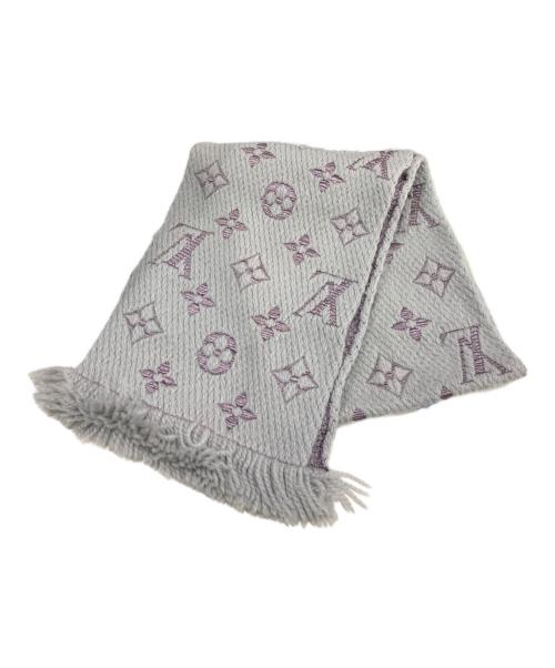 LOUIS VUITTON（ルイ ヴィトン）LOUIS VUITTON (ルイ ヴィトン) エシャルプ・ロゴマニア グレー×パープルの古着・服飾アイテム